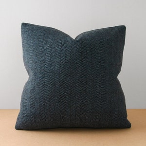 Navy Herringbone Mid-Century Modern Pillow Cover | Stitched in Atlanta, GA | 'Morse'