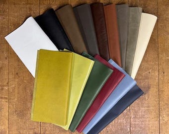 Assorted Big Leather Scraps, Approx. 5 pieces per pound, 12"x12" - Pre-Cut Furniture-Grade