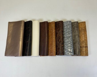 Embossed and Metal Leather Scraps, 12" X 12" Pre-cut Pieces Sold Individually.