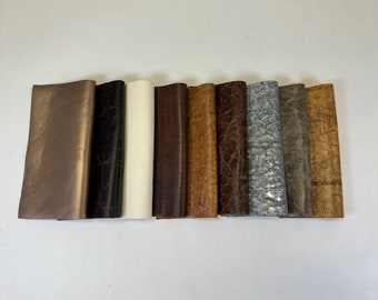 BIG Leather Scraps, Embossed and Special Metals, 12" X 12" Pre-cut Pieces, Genuine Italian Leather, Pieces Sold Individually.