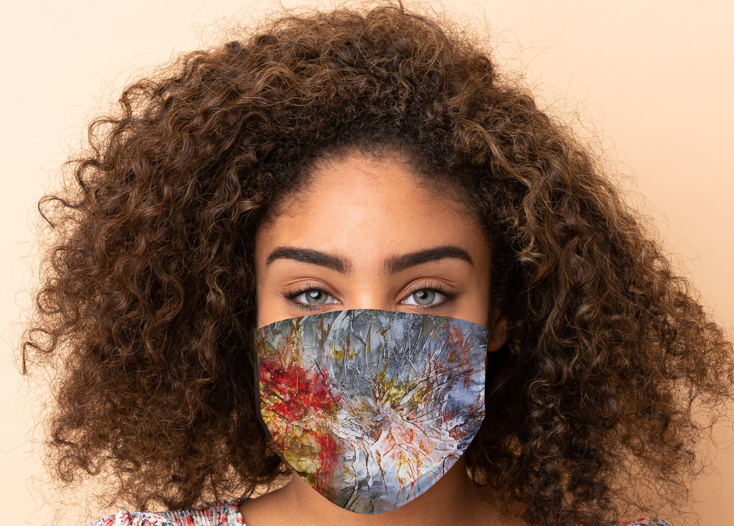 Trendy Face Mask Abstract Art Face Mask 7 Layer Washable Etsy