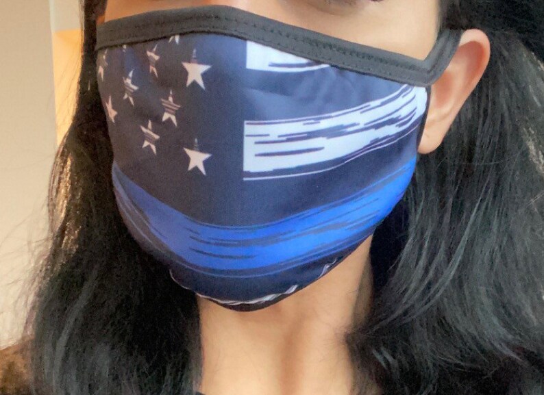 Thin Blue line Face Mask made in USA Etsy