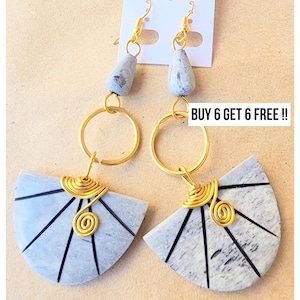 890 Boho Earrings, Gifts For Her, Everyday Earrings, Birthday Gift, Brass Earrings Set, Statement Earrings, Bone Earrings, African Earrings