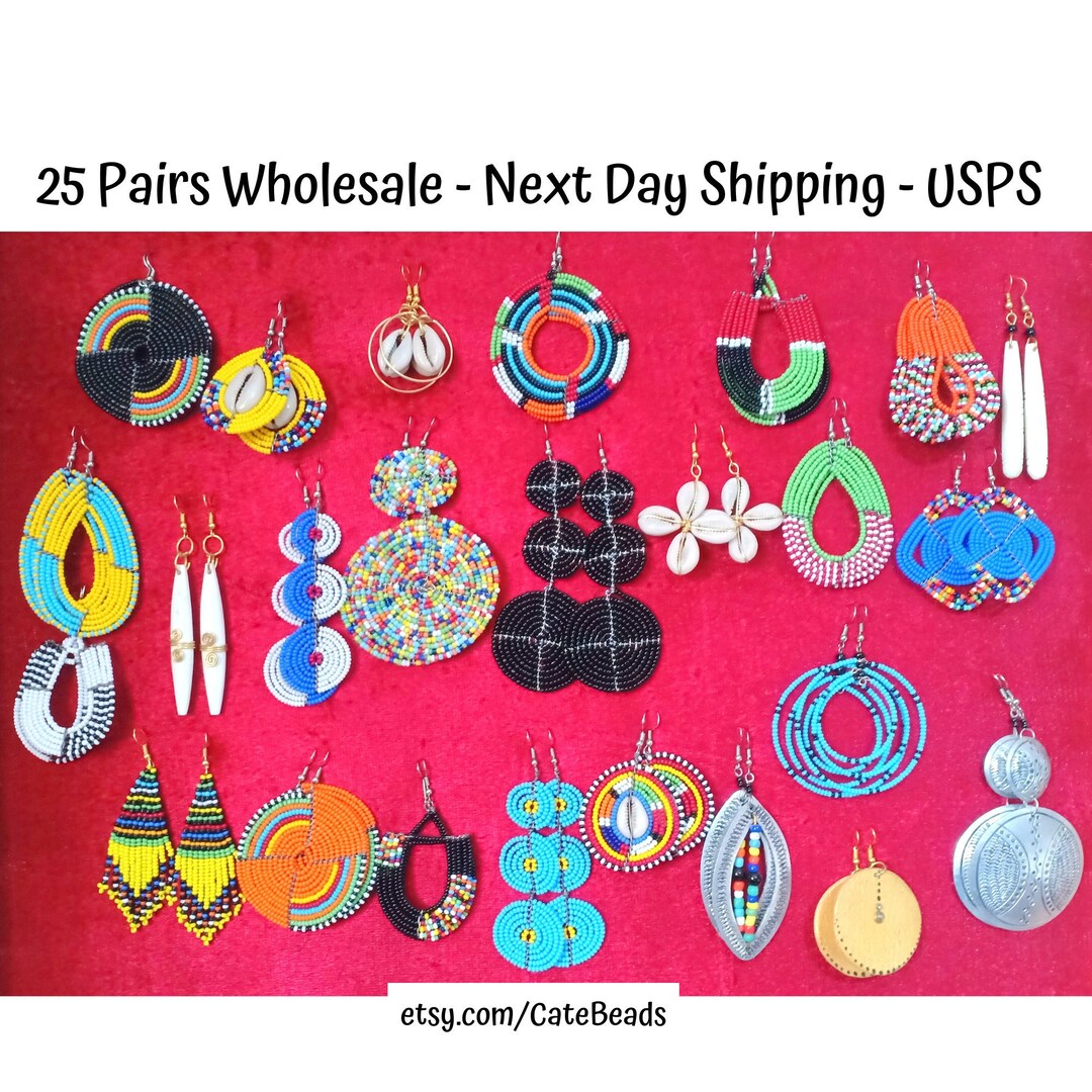 ON SALE Bulk Earrings, Wholesale Earrings, African Earrings for Women, African Jewelry, Maasai