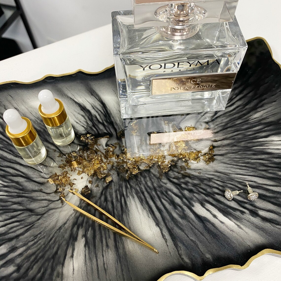 Black and Gold Tray Etsy