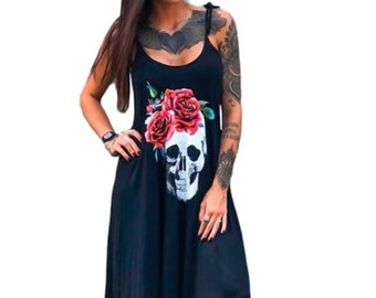 skull dress maxi