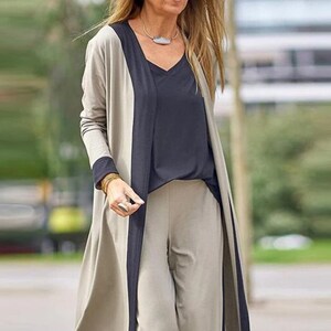 3pc Pants Suit With Top Cardigan and Pants in 4 Colours for Smart ...