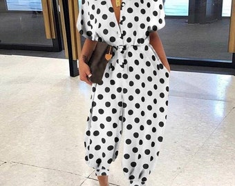 Polka Dot Jumpsuit Etsy