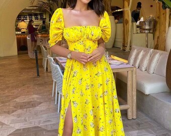 light yellow sun dress