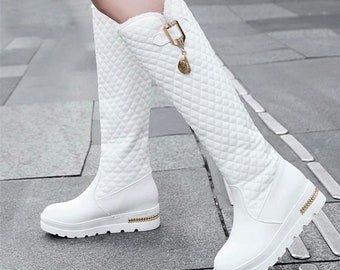 knee high fleece lined boots