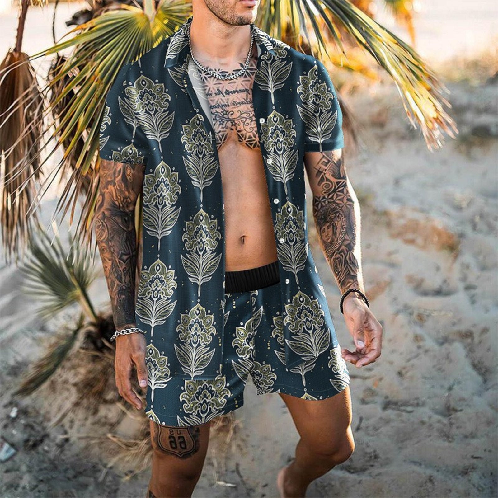 Mens Hawaiian Shirt and Shorts Set in 6 Tropical Prints Great - Etsy