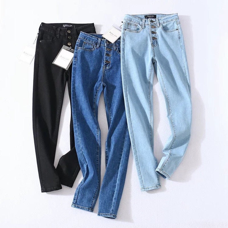 Vintage Skinny Jeans Slim Fit Stretch Denim Pants With High - Etsy