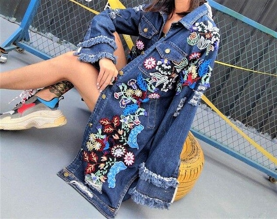 Streetwear Vintage Floral Embroidery 
