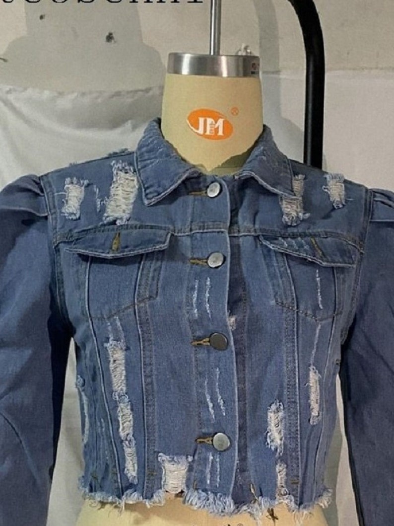 Streetwear Vintage Style Distressed Denim Jeans Jacket in - Etsy