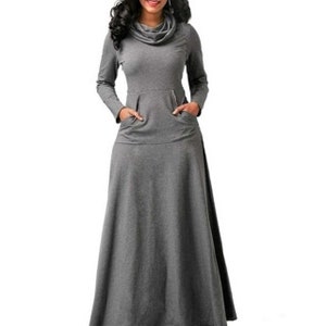 Casual Lightweight Sweatshirt Style Long Dress in 7 Colours in - Etsy