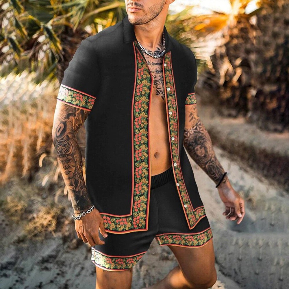 Mens Tropical Print Shirt and Shorts Set Prints 5 Styles Great - Etsy