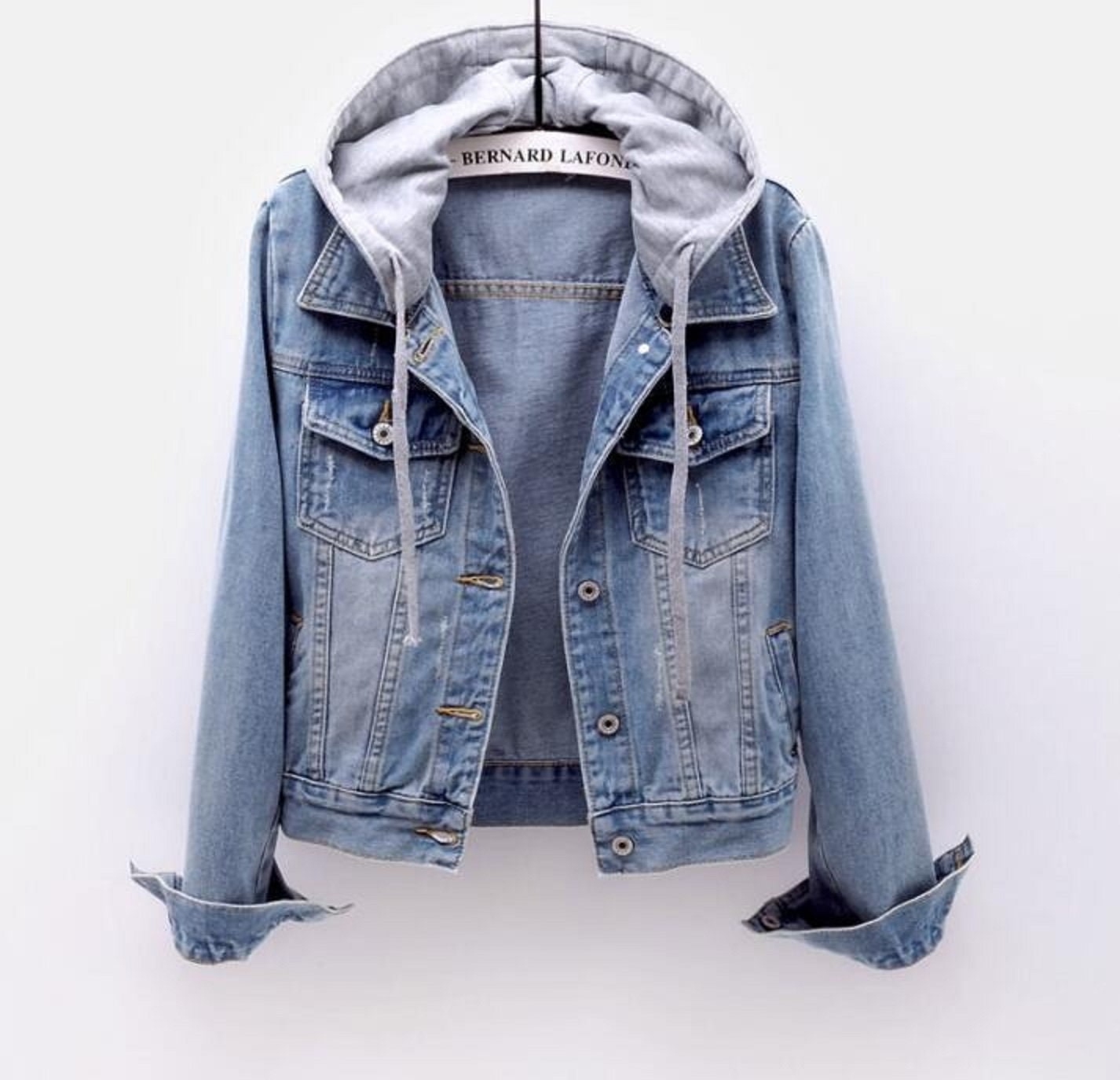 Monogram Detail Hooded Denim Jacket - Men - Ready-to-Wear