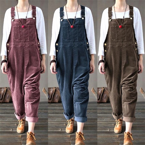 Up to Plus Sizes Corduroy Overalls Style Dungarees in 4 Etsy