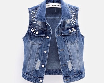 armless jean jacket