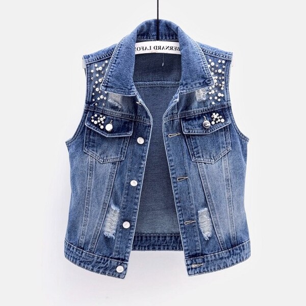 Studded Denim Jacket - Etsy