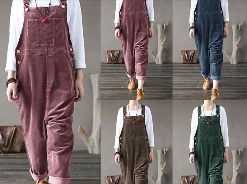 Up to Plus Sizes Corduroy Overalls Style Dungarees in 4 Etsy