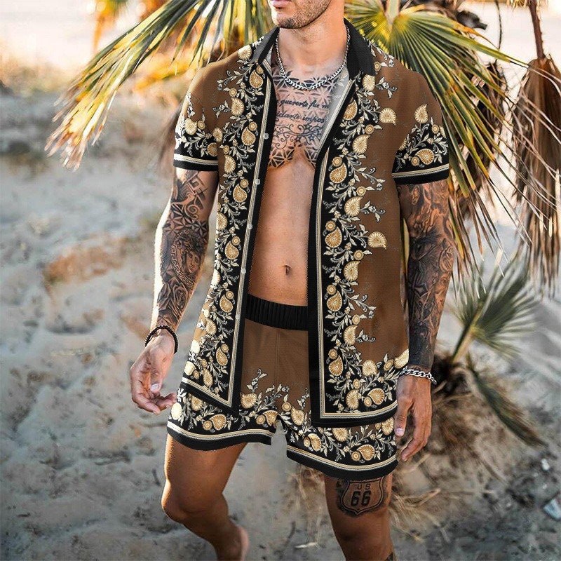 Mens Tropical Print Shirt and Shorts Set Prints 5 Styles Great - Etsy