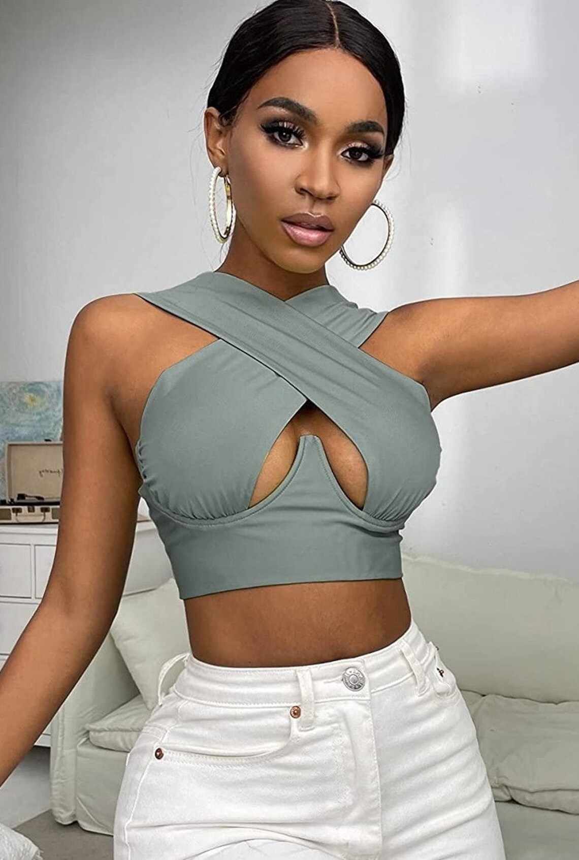 Flattering Cupped Front Top Perfect Bust Enhancing Stretch Top Etsy.de