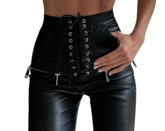 pleather stretch pants