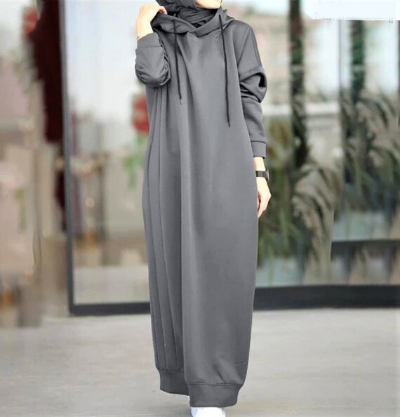 Sweatshirt Maxi Dress in Warm Fleece 