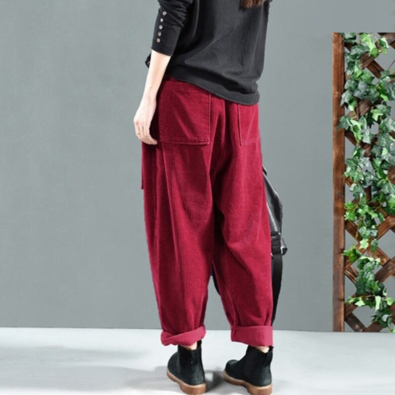 Loose Fit Corduroy Pants in 3 Colours Sizes 8 24 UK - Etsy