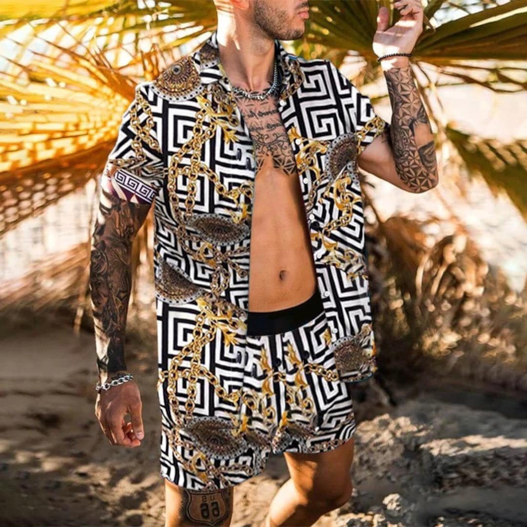 Mens Tropical Print Shirt and Shorts Set 2 Exotic Prints Great - Etsy