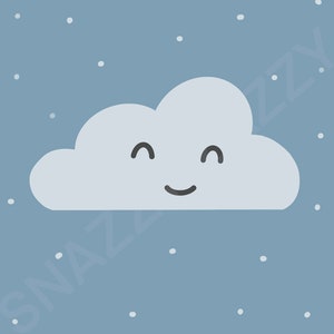 Cloud Print- INSTANT DOWNLOAD, Printable Nursery Decor, Wall Decor Kids, Blue Nursery Print, Kids Room, Weather Decor