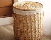 Wicker Laundry Basket Wicker washing basket Rattan hamper Large wicker basket with lid Clothes hamper with lid laundry sorter with lid