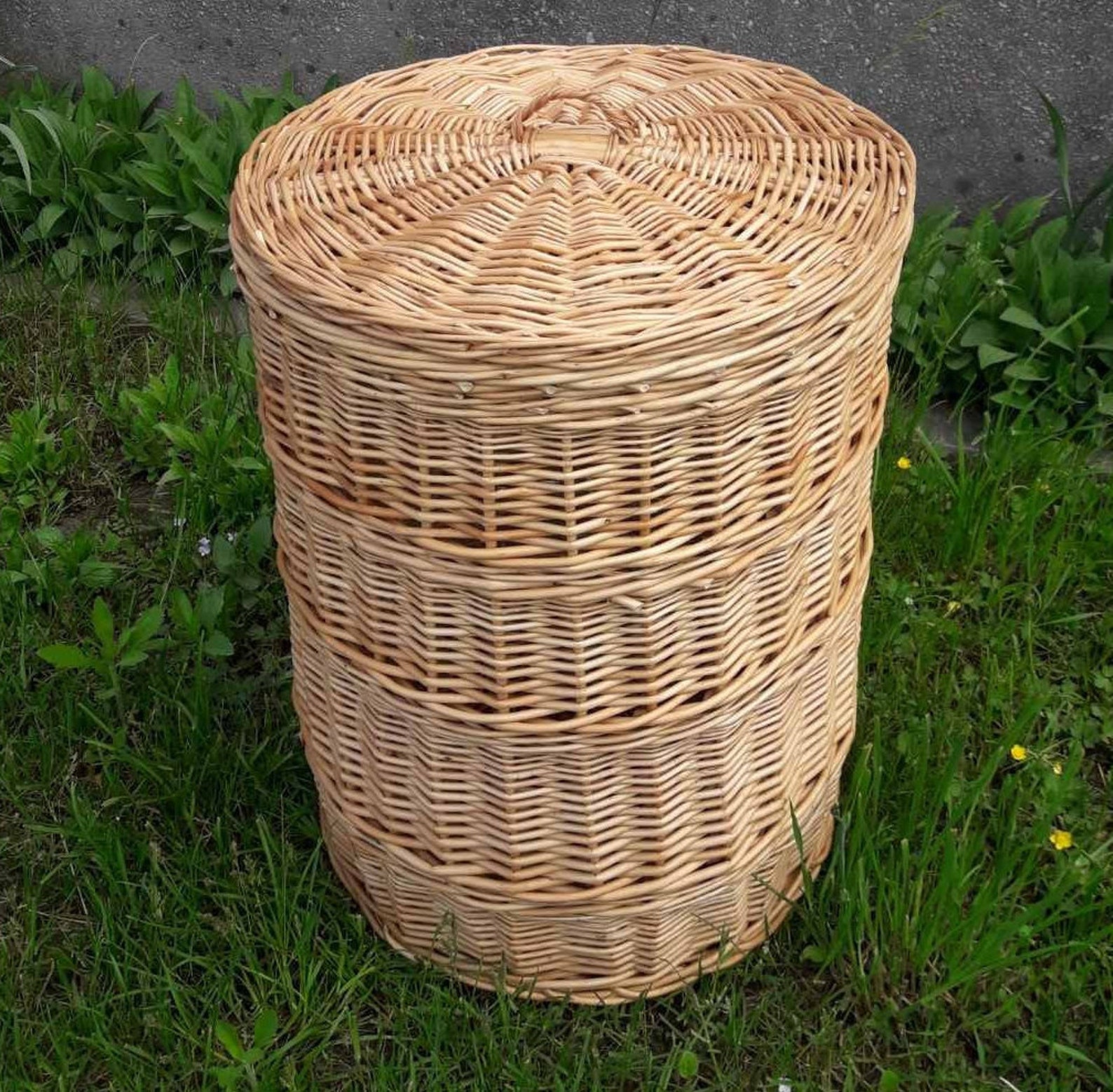 Wicker laundry basket with lid large laundry basket Basket Etsy