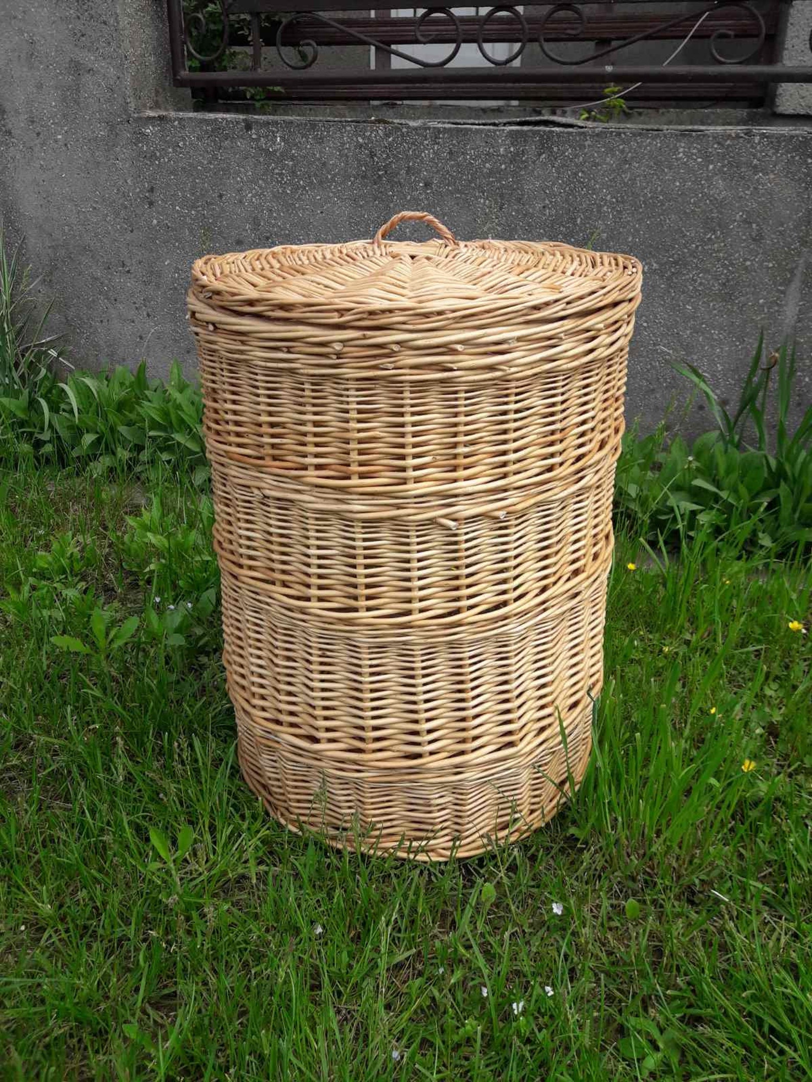 Wicker laundry basket with lid large laundry basket Basket Etsy