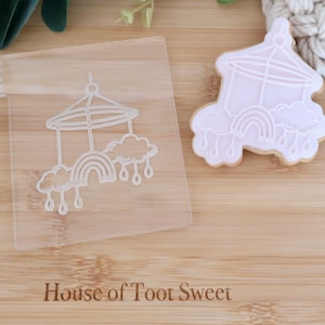 Boho Baby Mobile - Fondant Deboss Relief Stempel für Kekse, Cupcakes und Kuchendekoration - Baby Shower / neues Baby