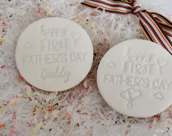 Happy First Fathers Day - With or Without Daddy - Fondant Embosser/Stamp - cookies & cupcakes