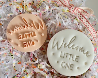 Welcome Little One - Fondant Embosser / Stamp - cookies & cupcakes - Baby shower/ New Baby