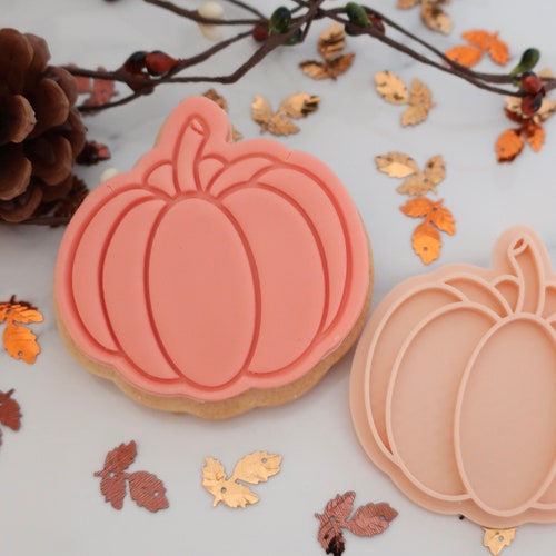 Calabaza - Estampador/sello y cortador de fondant para galletas y decoración de pasteles