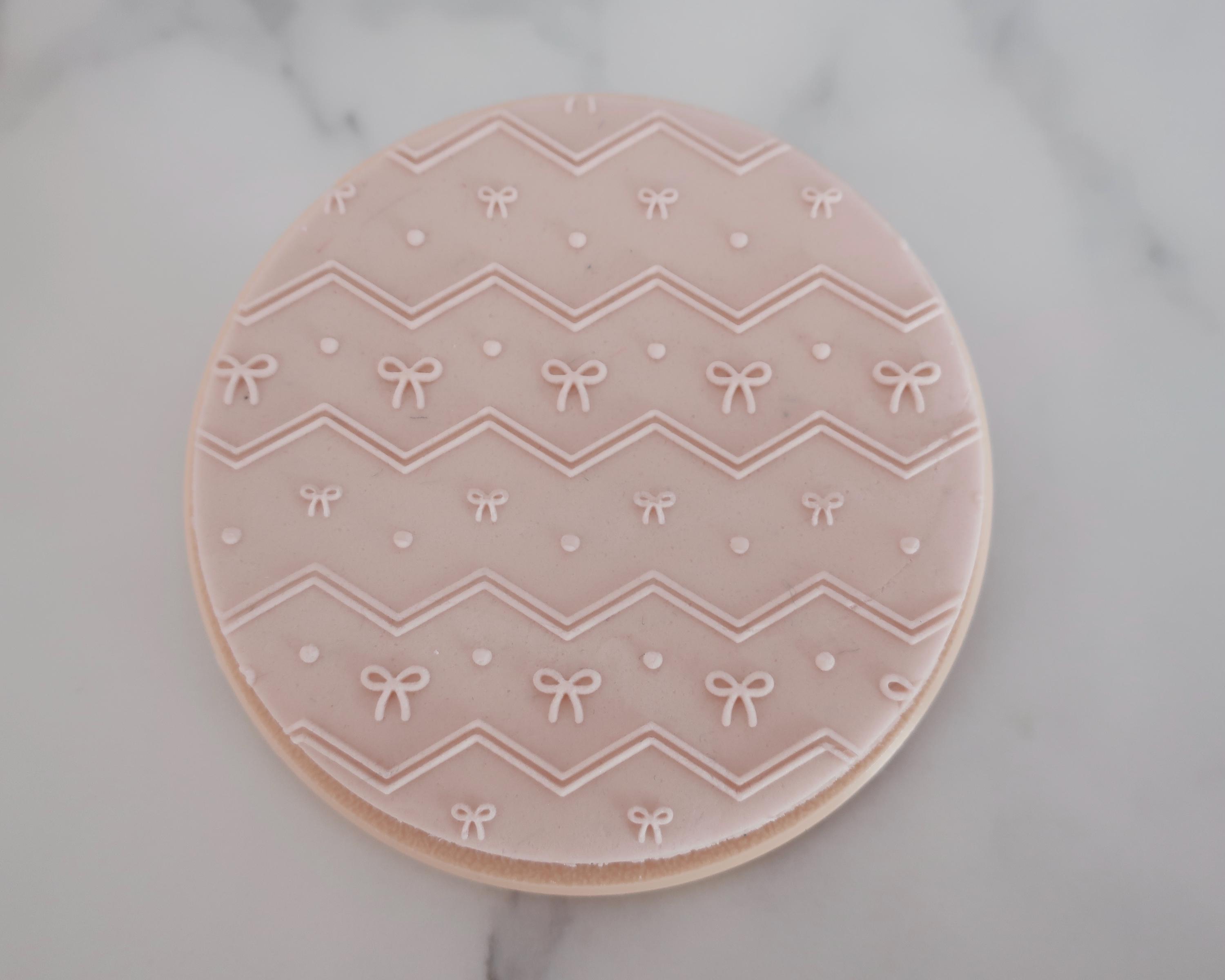 Zig Zag Bows Pattern Fondant Texture Tile Fondant Debosser, Fondant ...