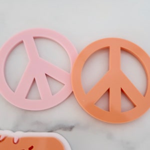 Peace Zeichen Anhänger - Cake Topper, Party Dekoration Plexiglas - Groovy/ Love/ Groovy Party/ Boho Party/ Kinderparty/ Peace Love Party