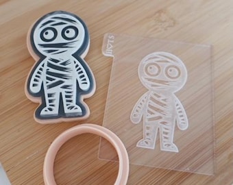 Mummy Fondant Embosser and Cookie Cutter: Halloween Party Treats