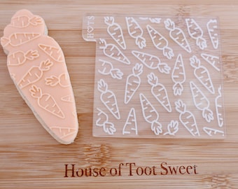 Carrot Fondant Embosser Texture Tile: Easter Cookie, Cupcake, Cake Decor