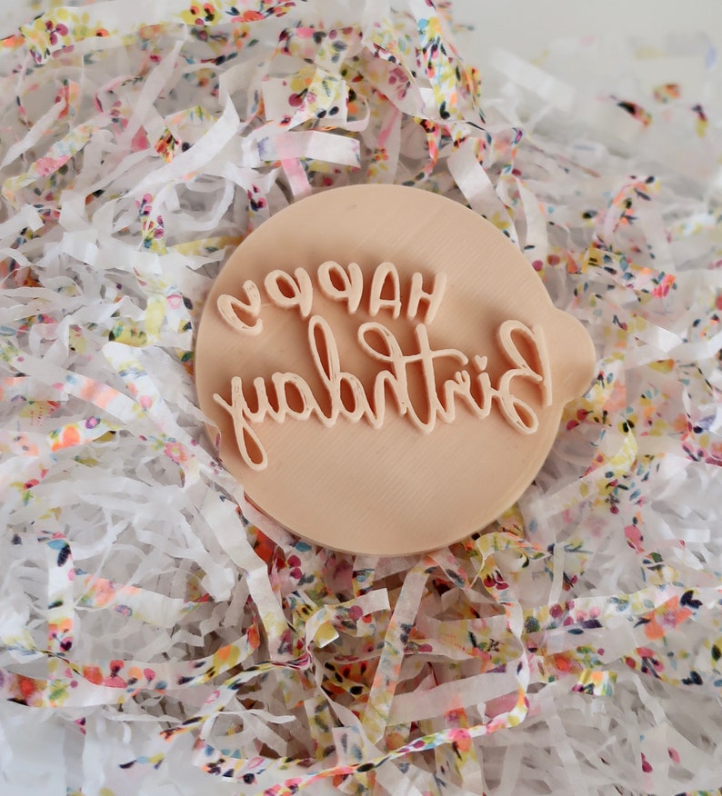 Happy Birthday Fondant Embosser/stamp Cookies & Cupcakes Etsy UK