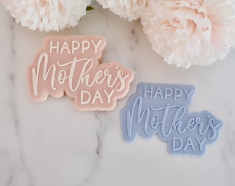 Happy Mother's Day - Fondant Embosser - Reverse Embosser, Cookie Debosser, Fondant Debosser, Mother's Day, Mom, Mum, Mam, Mommy, Mummy, Mama