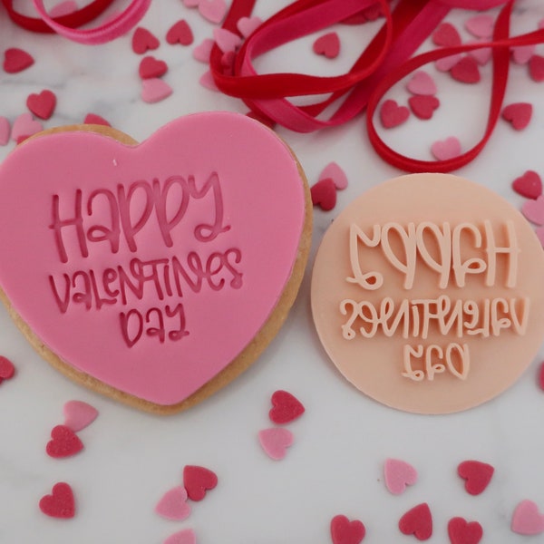 Happy Valentines Day -  Fondant Stamp/ Embosser - cookies & cupcakes - Christmas, Holidays