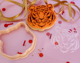 Tiger Head - Cookie cutter / Embosser/ Tiger/ Jungle/ Tropical/ Big Cat