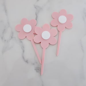 Spring Daisy - Cupcake Toppers or Charm, Easter cake Toppers or Charm - Party Decorations Perspex / Acrylic/ Easter/ Baby shower