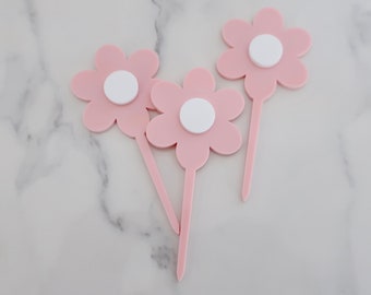 Daisy Cupcake Toppers: Acrylic Easter Cake Charms