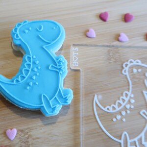 Söt T-rex - Kakform / Fondant Embosser - Kakor & Cupcakes - Barnkalas / Babyshower / Barnfödelsedag / Dinosaurie / Dinosaurie
